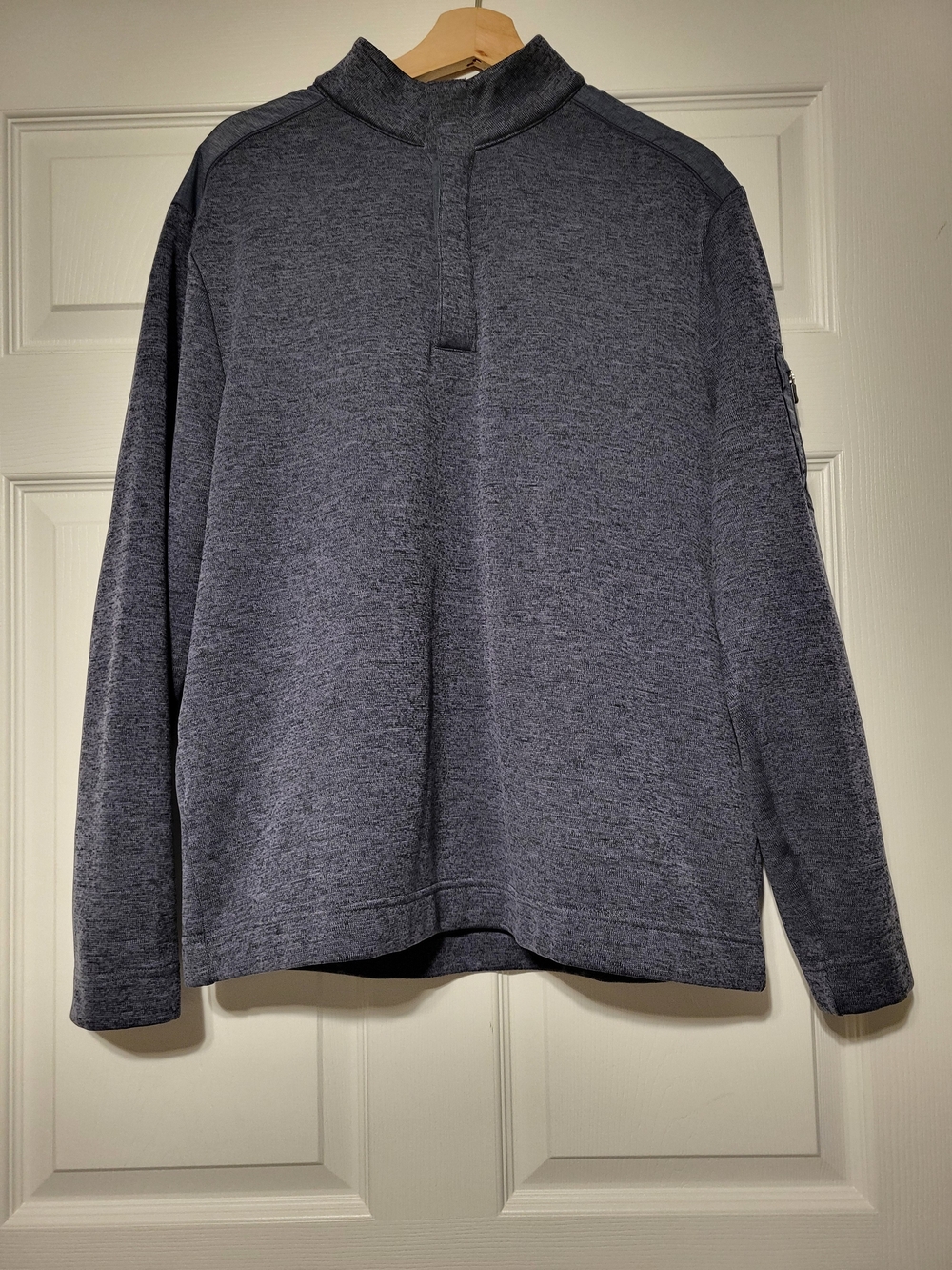 Greg Norman Performance Mock Neck Quarter Zip Pullover Blue Heather Size Large